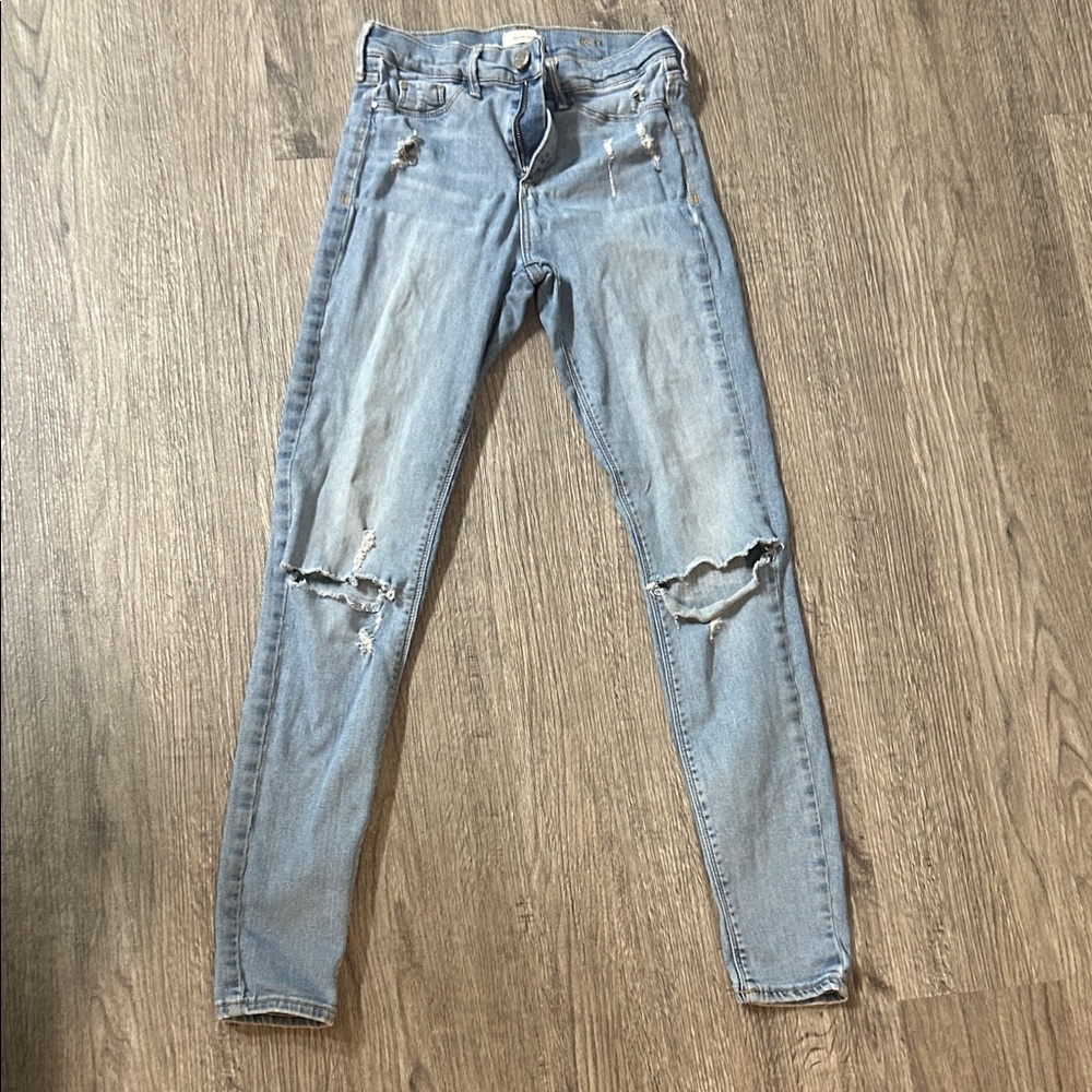 River Island Light Blue Ripped Skinny Jeans